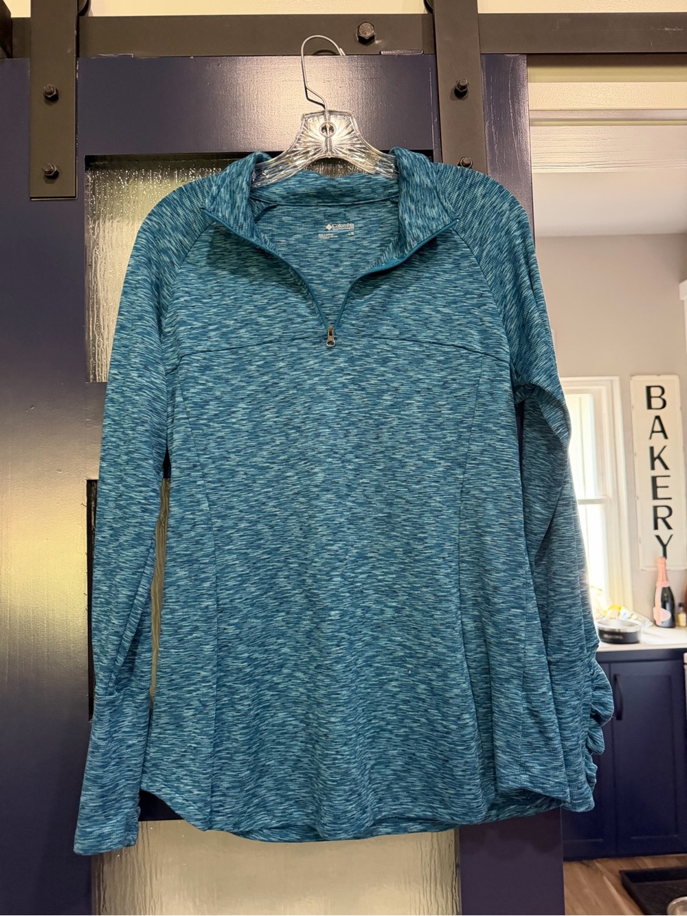 Columbia Women’s Teal Marled Half-Zip Long Sleeve Pullover